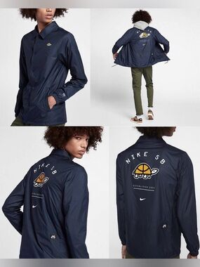 Nike SB Turtle Coaches Jacket Navy Size Large